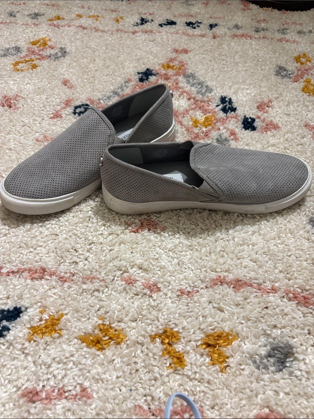 Steve Madden Perforated Slip-On Moccasins in Light Gray